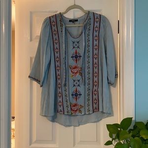 Boho Embroidered Tunic Top